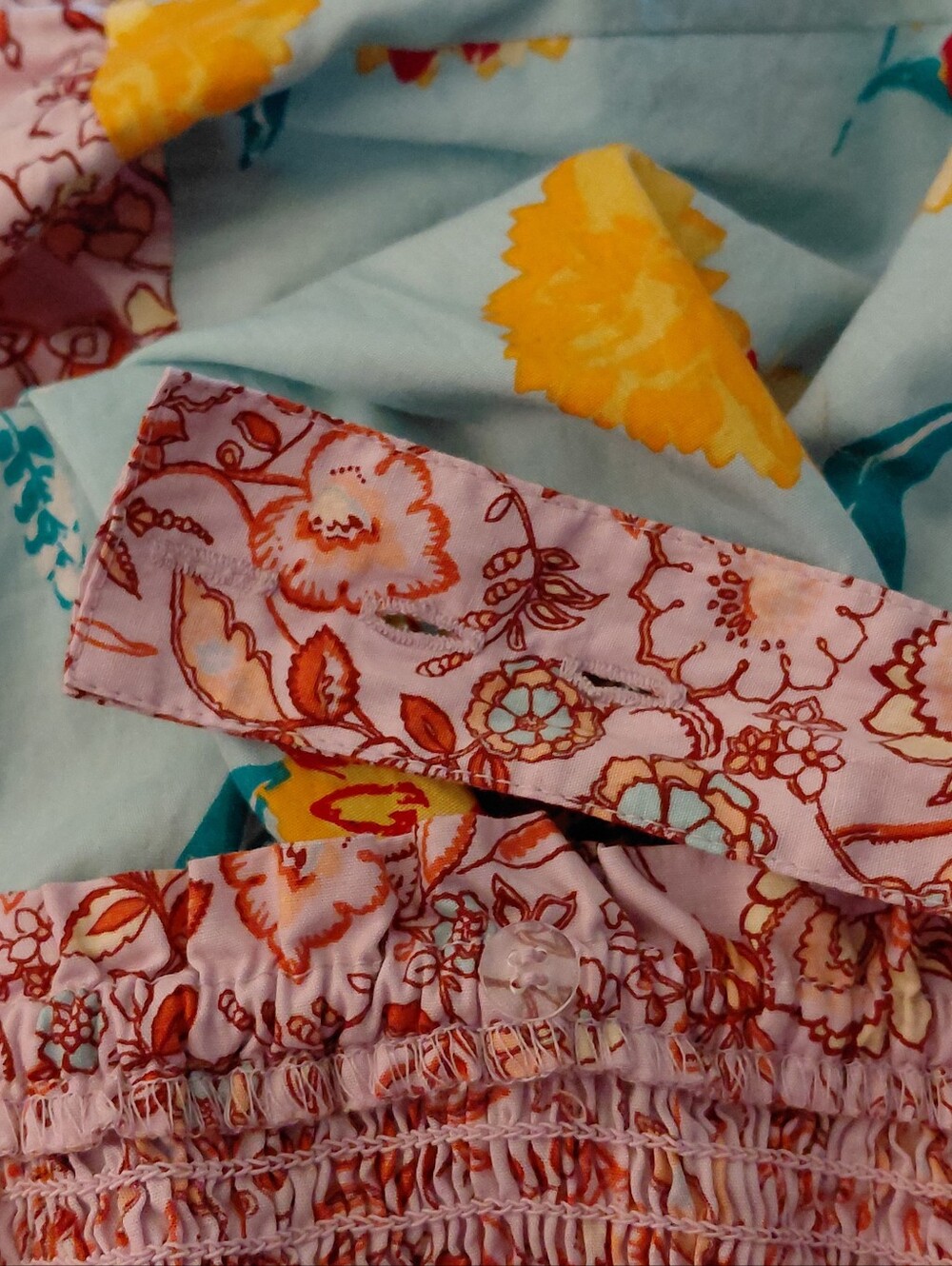 NANETTE LEPORE PLAY 100% COTTON LRG TIERED MAXI SMOCKED ADJ STRAPS FLORAL BOWS - Picture 8 of 11